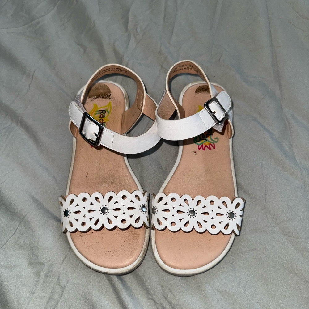 Rachel shoes, girls white Sandals, size 13C